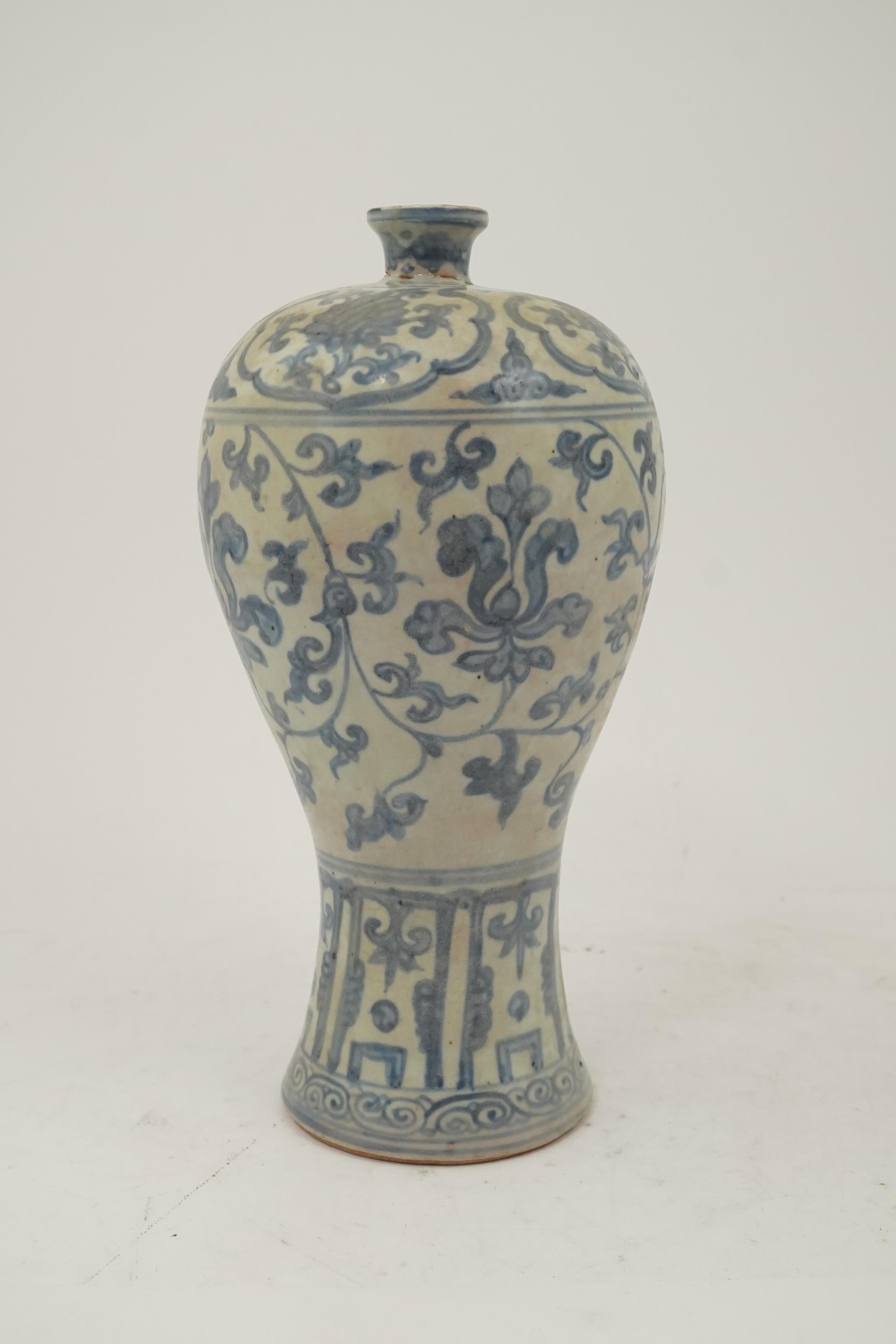 A Chinese blue and white shipwreck meiping, Ming dynasty, 16th century